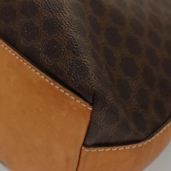 CELINE Macadam Canvas Shoulder Bag PVC Leather Brown Gold Auth 117957 - Picture 16 of 16